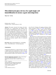 Microfabricated glass devices for rapid single cell immobilization in