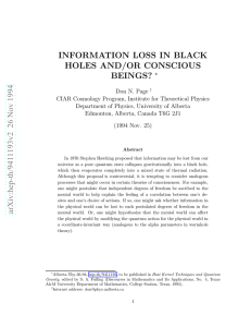 Information Loss in Black Holes and/or Conscious Beings?