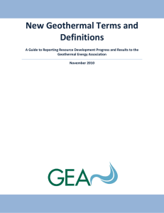 New Geothermal Terms and Definitions