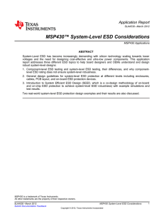 MSP430 System-Level ESD Considerations