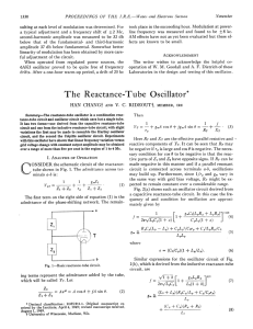 The Reactance-Tube Oscillator*