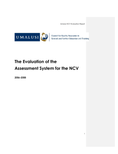 Umalusi: Evaluation of the Assessment System for the NCV