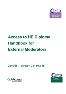 Access to HE Diploma Handbook for External Moderators