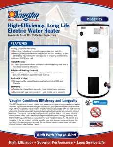 High-Efficiency, Long Life Electric Water Heater