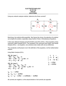 ELECTROTECHNOLOGY ELTK1100 QUIZ #4 SOLUTIONS Using