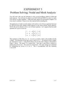 EXPERIMENT 5 Problem Solving: Nodal and Mesh Analysis