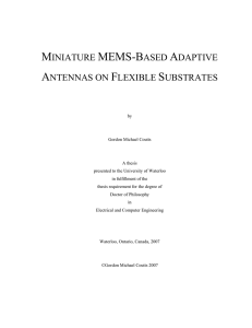 MINIATURE MEMS-BASED ADAPTIVE ANTENNAS ON FLEXIBLE