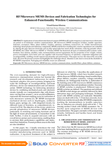 RF/Microwave MEMS Devices and Fabrication Technologies for