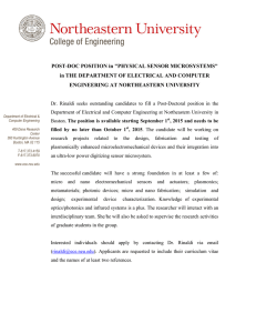 POST-DOC POSITION in "PHYSICAL SENSOR MICROSYSTEMS