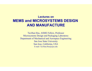 MEMS and MICROSYSTEMS DESIGN AND MANUFACTURE