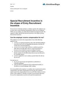 Special Recruitment Incentive in the shape of