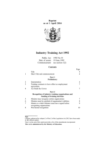 Industry Training Act 1992
