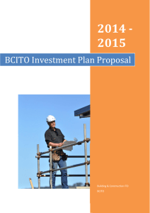 BCITO Investment Plan Proposal 2014–2015