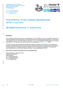 CP08 Approval of NDT Training Organisations