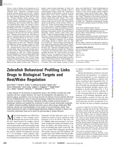 Zebrafish Behavioral Profiling Links Drugs to Biological Targets and