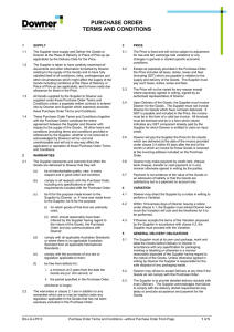 Purchase Order Terms and Conditions