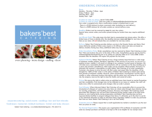 ORDERING INFORMATION - Bakers` Best Catering