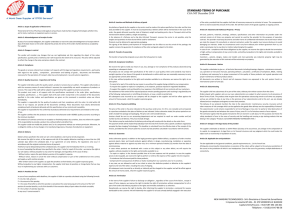 English Standard Terms of Purchase