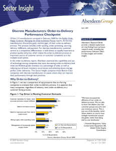 Discrete Manufacturers: Order-to-Delivery Performance Checkpoint