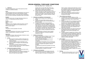 VROON GENERAL PURCHASE CONDITIONS