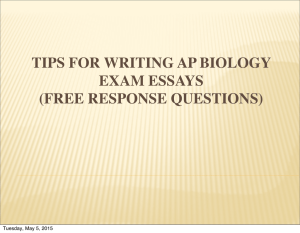 Tips For Writing AP Biology Exam Essays (Free Response Questions)