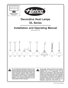 Decorative Heat Lamps DL Series Installation And