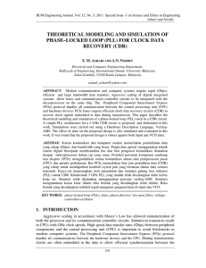 theoretical modeling and simulation of phase–locked loop