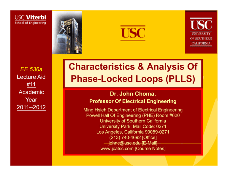 Phase-Locked Loops (PLLS)