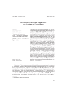 Influence of cyclodextrin complexation on piroxicam gel formulations