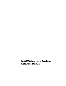 M-6000A Mercury Analyzer Software Manual