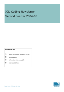ICD Coding Newsletter Second quarter 2004-05