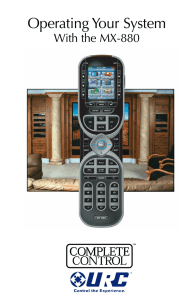MX-880 Owner`s Manual - Universal Remote Control