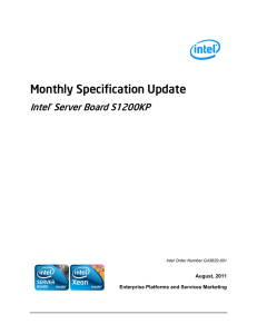 Monthly Specification Update