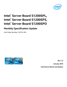 Intel® Server Board S1200SP Monthly Specification Update