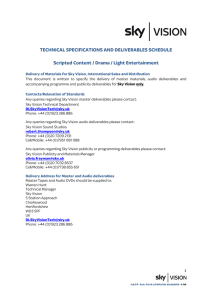 TECHNICAL SPECIFICATIONS AND DELIVERABLES SCHEDULE