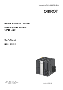 Robot-supported NJ Series CPU Unit User`s Manual