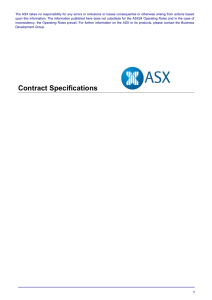 ASX 24 Contract Specifications - Australian Securities Exchange