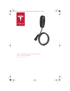 WALL CONNECTOR, 40A SINGLE PHASE NSTALLATION MANUAL