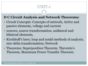 D C Circuit Analysis and Network Theorems