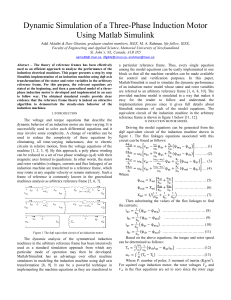 Dynamic Simulation of a Three-Phase Induction Motor Using Matlab