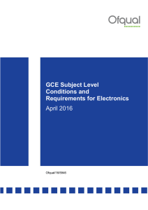 GCE Subject Level Conditions and Requirements for Electronics