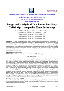 Design and Analysis of Low Power Two Stage CMOS Op
