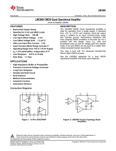 LMC660 CMOS Quad Operational Amplifier (Rev. D)