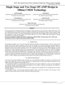 Single Stage and Two Stage OP-AMP Design in 180nm CMOS