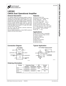 LMC662 CMOS Dual Operational Amplifier