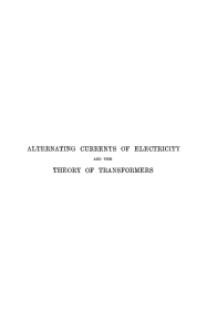 alternating currents of electricity theory of transformers