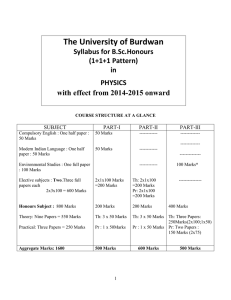 Physics - The University of Burdwan