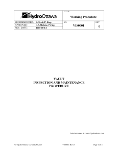 Working Procedure VIS0001 0 VAULT INSPECTION AND