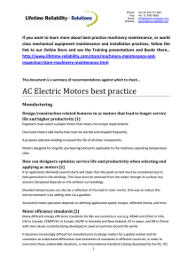 Recommendations for Checking AC Electric Motor Installations