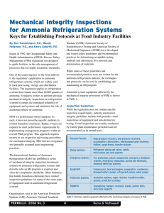 Mechanical Integrity Inspections for Ammonia Refrigeration Systems